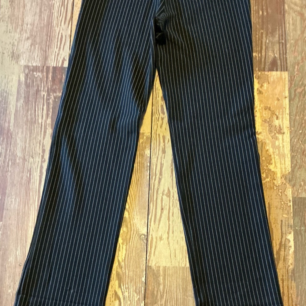 Betabrand Navy Pinstripe Women's Trousers - Picture 3 of 6